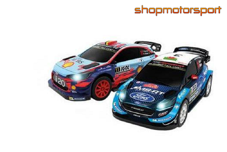 CIRCUIT SLOT 1/43 WRC RALLY CORSICA / NINCO 91012 / HYUNDAI i20 COUPE WRC-FORD FIESTA WRC