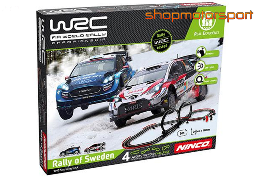 CIRCUIT SLOT 1/43 WRC RALLY OF SWEDEN / NINCO 91013 / TOYOTA YARIS WRC-FORD FIESTA WRC