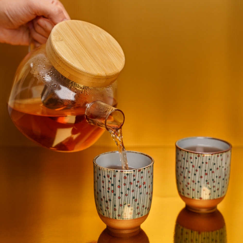 All in One Teapot Bamboo 1L. Teiere in cristallo - Item2