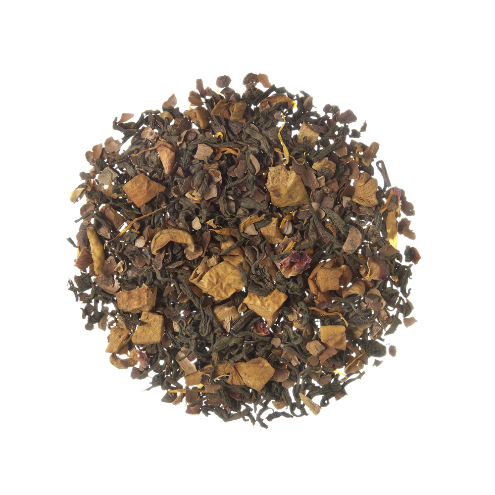 Cinnamon Roll _ Red tea (Pu Erh). Loose teas. Teas, rooibos teas and herbal teas, Detox, China, Diabetics, People with Coeliac Disease, People Intolerant to Nuts, People Intolerant to Lactose, People Intolerant to Soya and Soya Products, Vegetarians, - Item