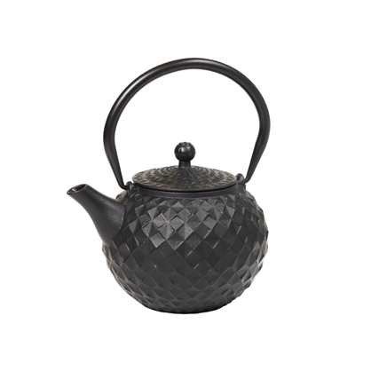  Toptier - Tetera japonesa de hierro fundido con infusor de té  de acero inoxidable. Juego de tetera de hierro fundido duradero, diseño  retro Tea Kettle con interior completamente esmaltado, Negro (Midnight