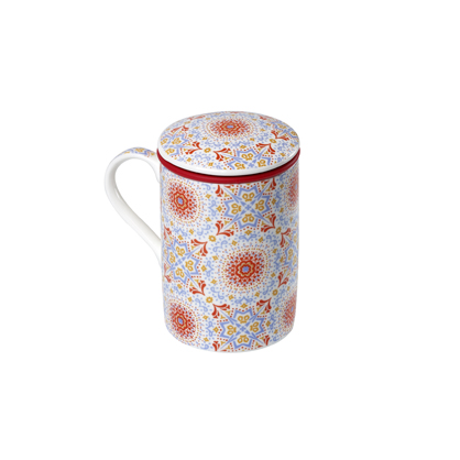 Taza de Té con filtro y tapa Mug Classic Fez Taza de porcelana para  infusión