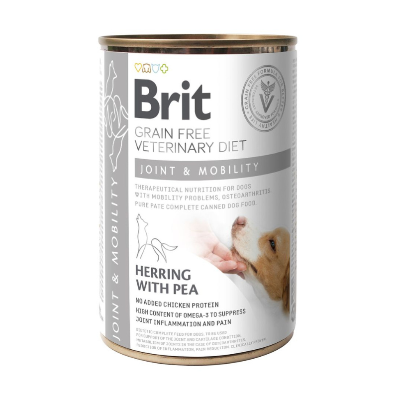 Latas de comida para perros con problemas de movilidad, marca Brit