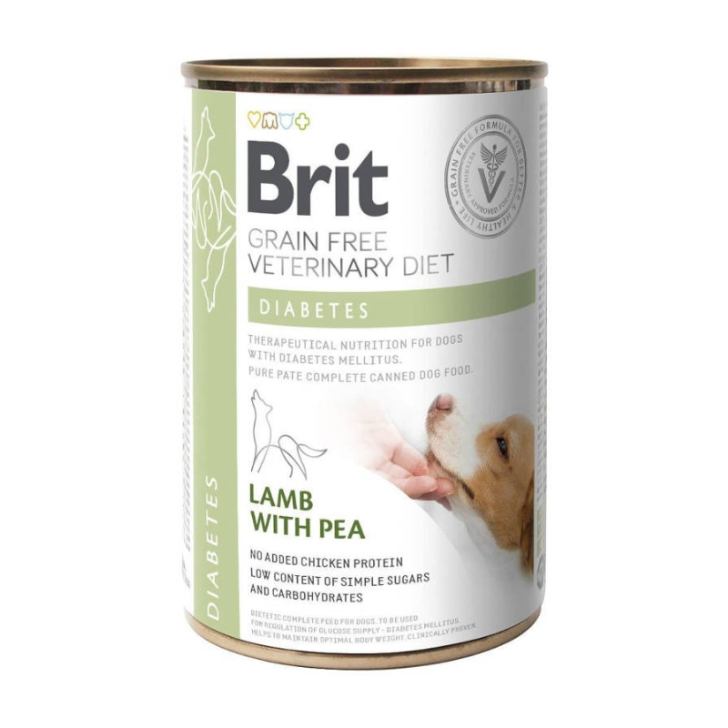 Latas de comida para perros con diabetes, marca Brit