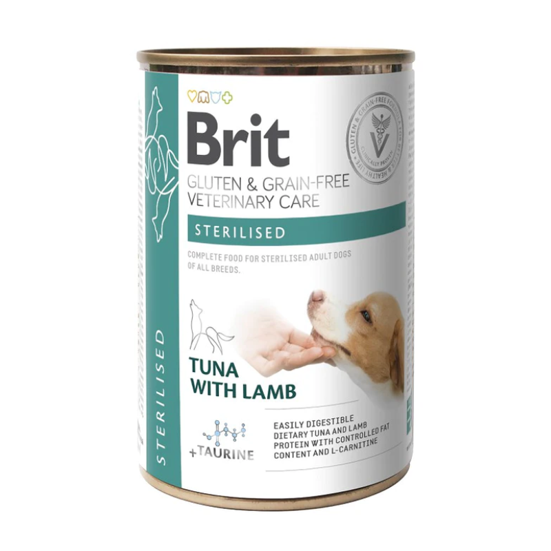 Sterilised Grain Free, aliment humit sense cereals per gossos esterilitzats, marca Brit