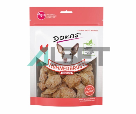 Nuggets Pechugas Pollo Dokas, snacks naturales para perros, marca Dokas