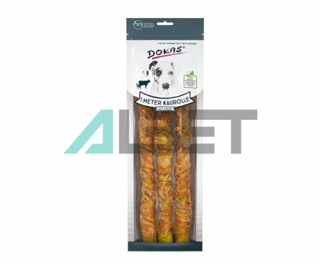 Rollo 1 metro Buey y Pollo Dokas, snack masticable para perros