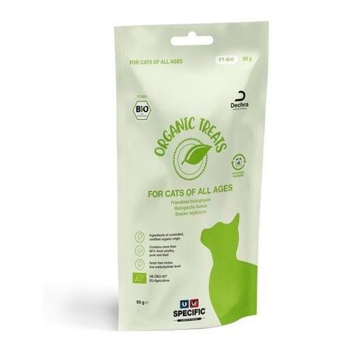 Snacks orgánicos y ecos para gatos, marca Specific