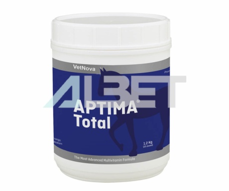 Aptima Total es un multivitamínico energético para caballos, favorece la inmunidad, el metabolismo y aumenta el apetito. Envase de 1.2kg (20 dosis)