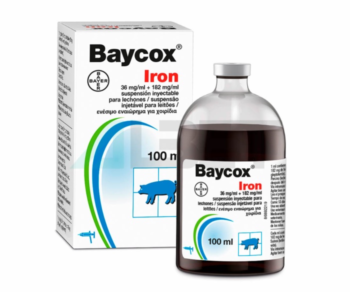Jarabe antiparasitario para lechones, laboratorio Bayer