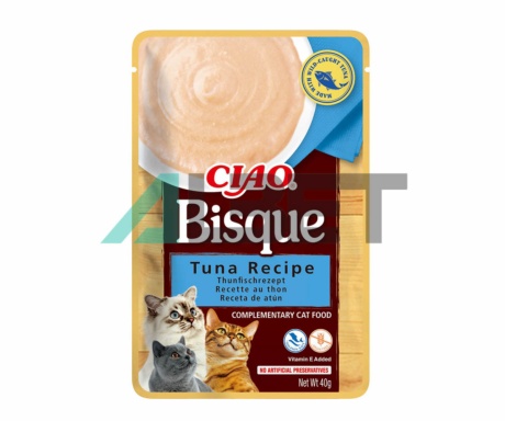 Bisque Atun, snack cremoso para gatos, marca Churu