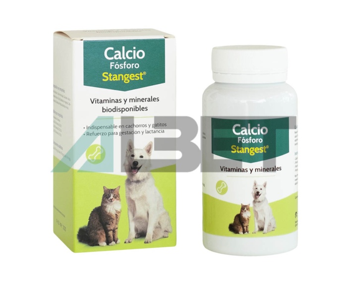 Calcio y vitaminas para perros y gatos, marca Stangest
