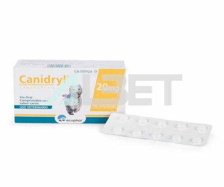 Canidyl 20mg, antinflamatorio y analgésico para perros, laboratorio Ecuphar