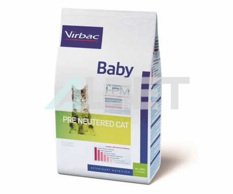 Baby Pre Neutered Cat, pinso per gatets i gates prenyades i lactants, marca Virbac