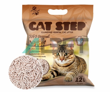 Tofu Original, arena higiénica biodegradable para gatos, marca Cat Step