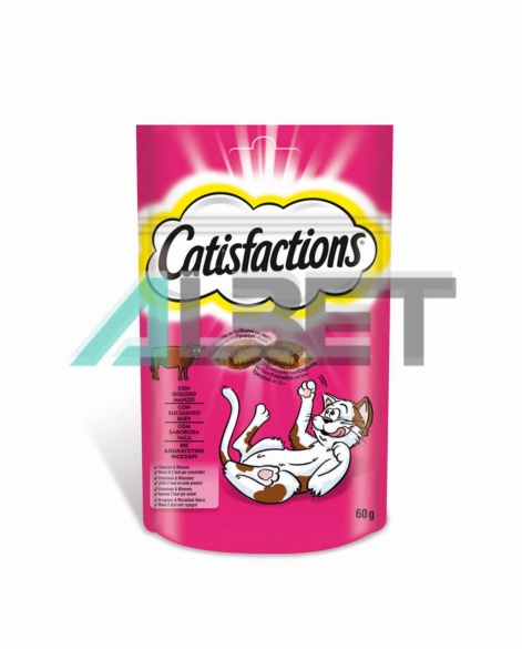 Snacks de buey rellenos para gatos, marca Catisfactions