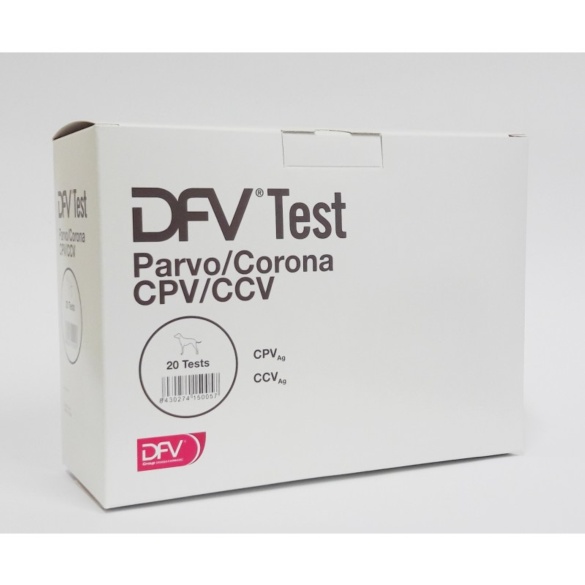 20 Test diagnósticos Parvovirus y Coronavirus, laboratorio DFV