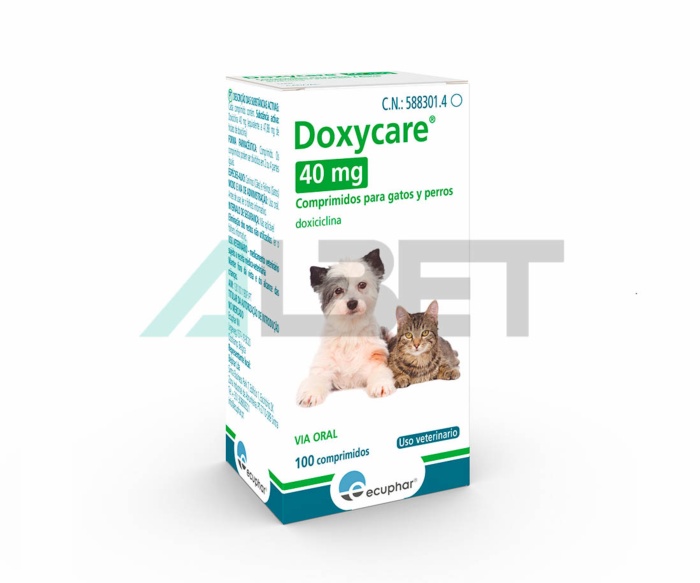 Comprimits antibiòtics doxiciclina per gossos i gats, marca Ecuphar
