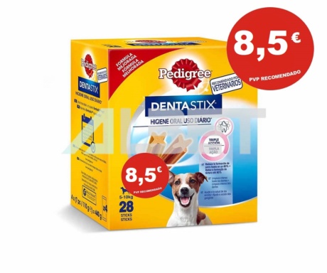 Dentastix , snacks para la higiene oral de perros pequeños, marca Pedigree