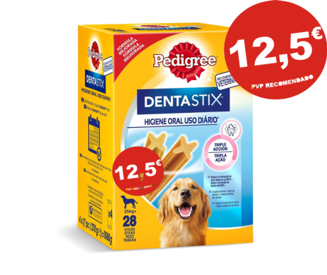 Dentastix Pedigree Multipack 28 snacks antisarro para perros grandes, marca Mars