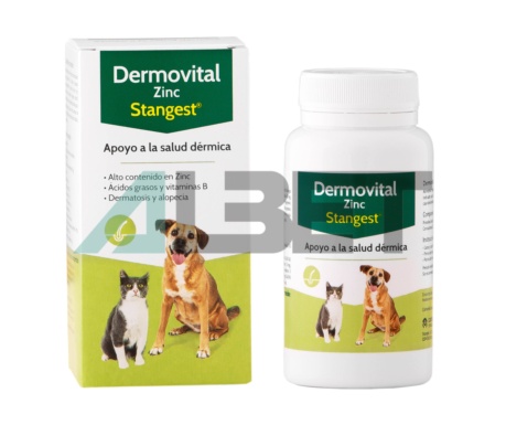 Suplemento dermatológico para gatos y perros, marca Stangest