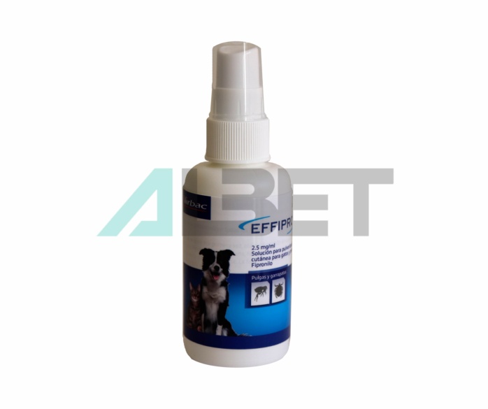 Spray antiparasitario para gatos y perros, marca Virbac