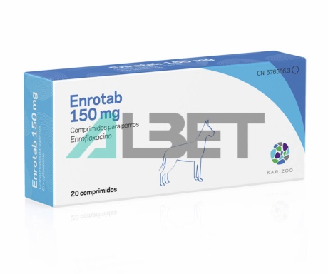 ENROTAB 150MG 20 COMPRIMITS, antibiòtic en pastilles per gossos