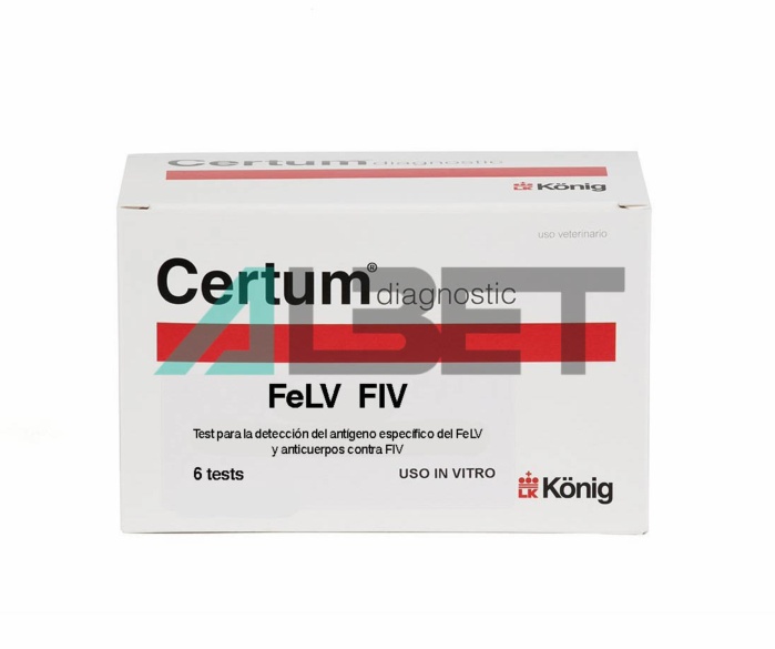 Certum FeLV Ag + FIV Ab, test diagnóstico leucemia e inmunodeficiencia felina