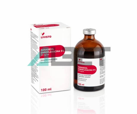 Antibiòtic enrofloxacina injectable per animals, marca Livisto