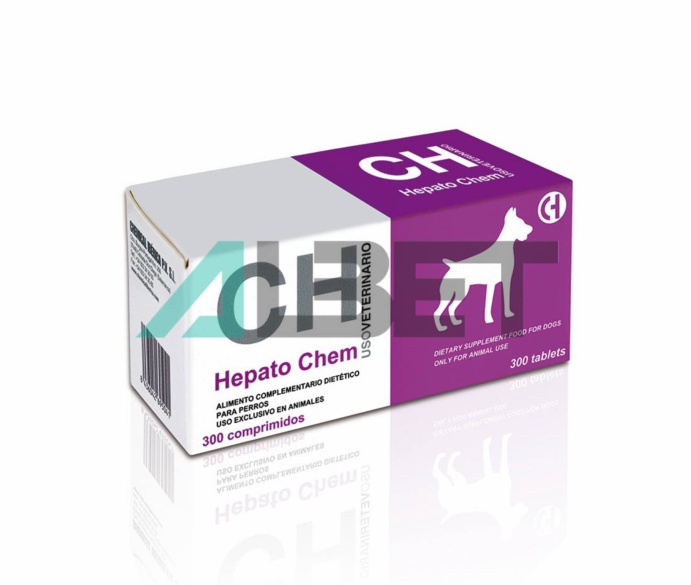 Hepat Chem 300c, suplement hepàtic per gossos, laboratori Chemical Iberica