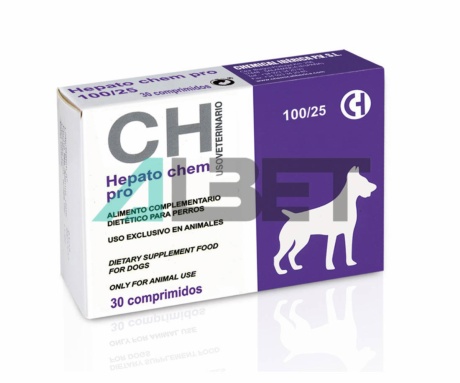 Hepato Chem Pro 100/25 , suplemento hepátco para perros, laboratorio Chemical Iberica