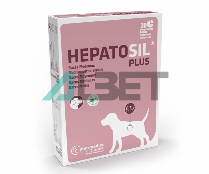 Hepatosil Plus Razas Medianas, protector hepático para perros, marca Opko