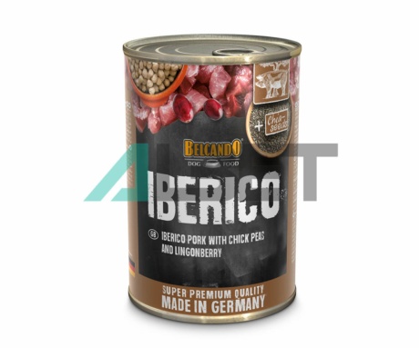 Llaunes d'aliment humit per gossos sabor ibèric, marca Belcando