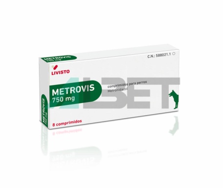 Metrovis 750mg, antibiótico para perros grandes, laboratorio Livisto