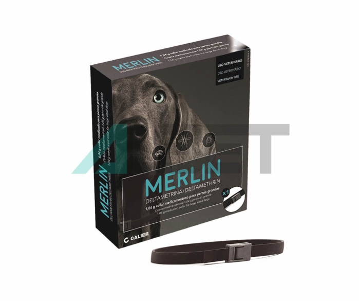 Merlin, collar antiparasitario para perros, laboratorio Calier