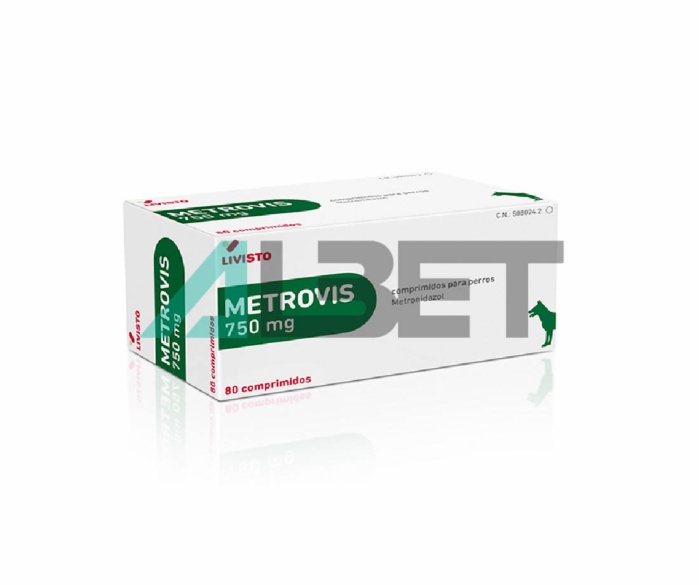 Metrovis 750mg, comprimidos metronidazol para perros, laboratorio Livisto