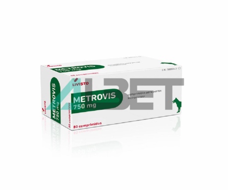 Metrovis 750mg, antibiòtic metronidazol per gossos, Livisto