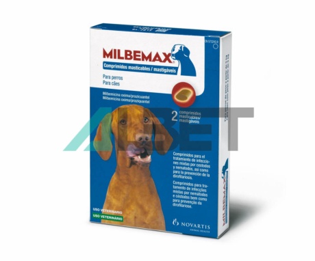 Milbemax, antiparasitario masticable para perros, laboratorio Elanco