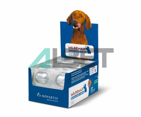 Milbemax, antiparasitari intern masticable per gossos grans, laboratori Elanco