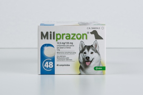 Milprazon antiparasitari intern en comprimits per gossos, marca Labiana