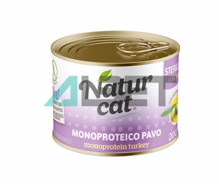 Llaunes de menjar natural per gats esterilitzats, marca Naturcat