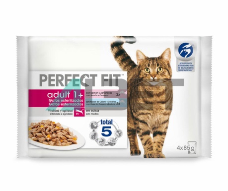 Alimento húmedo de pescado para gatos esterilizados, Perfect Fit