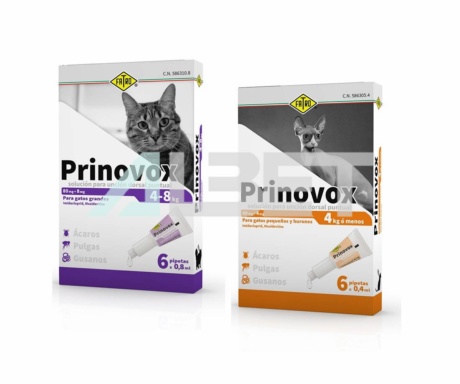 Prinovox, pipetas antiparasitarias para gatos, laboratorio Fatro