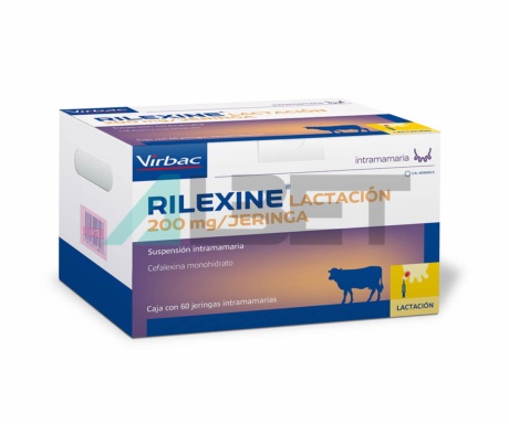 RILEXINE LACTACIÓN 200MG, antibiòtic intramamari pel tractament de mamitis clíniques, en vaques lactants (cefalexina)