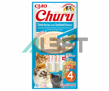 Receta Atun Marisco, snacks naturals per gats, marca Churu
