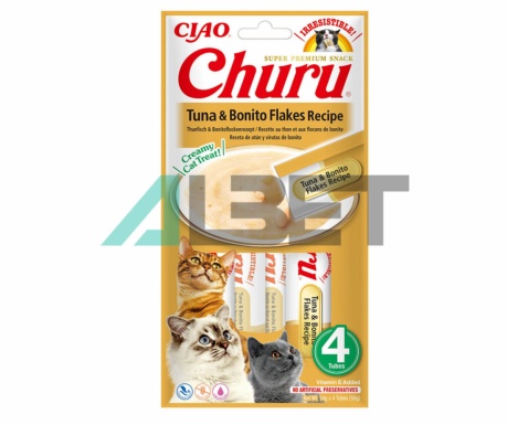 Receta Atun virutas de Bonito Churu, snacks naturales para gatos