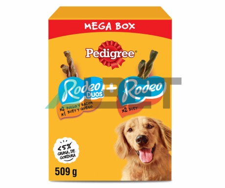 Rodeo Mega Box Multipack, snacks masticables para perros, marca Pedigree Mars
