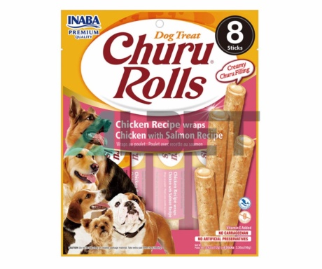 Rolls Pollo Queso Churu Dog, snacks naturals per gossos
