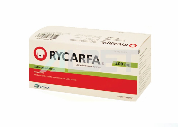Rycarfa 100mg, antiinflamatorio para perros, laboratorio Hifarmax