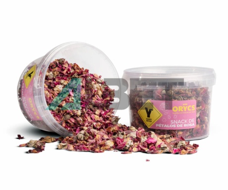 Snack natual de pétalos de rosa para conejos y roedores, marca Miniorycs